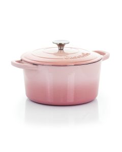 Crock-Pot Artisan 2 Piece 5 Quarts Enamled Cast Iron Dutch Oven in Blush Pink