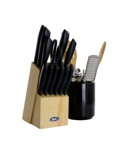 Gibson Home Westminster 23 Piece Carbon Stainless Steel Cutlery Set in Black with Kitchen Tools