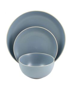 Gibson Home Rockaway 12-Piece Dinnerware Set in Matte Blue
